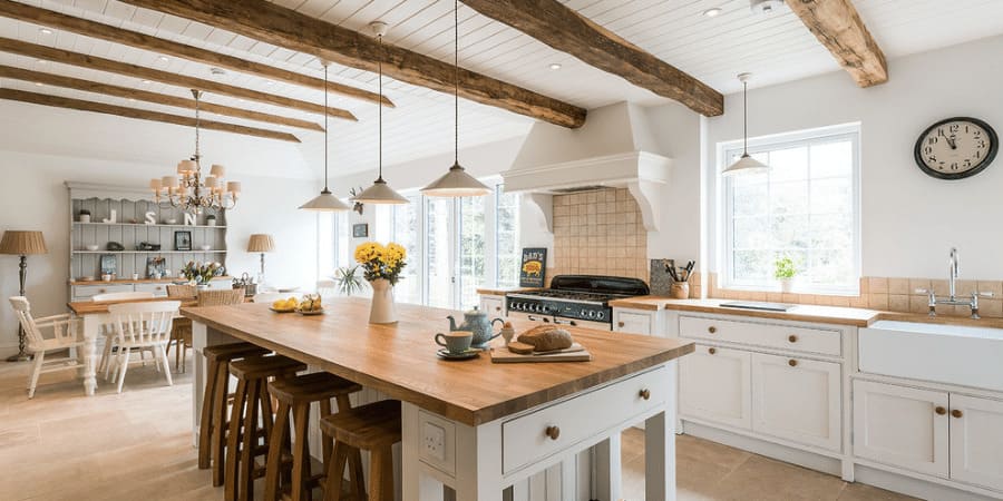 Farmhouse wood accent kitchen