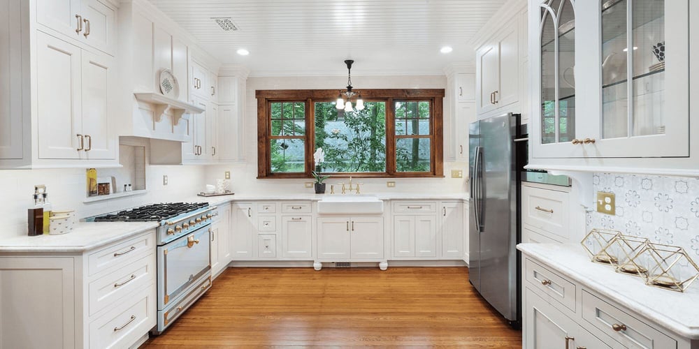 Design Build Kitchen Remodel with Original Wood Floors and New Custom Cabinetry in North New Jersey