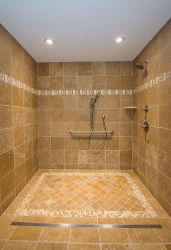 After: Accessible roll-in shower.