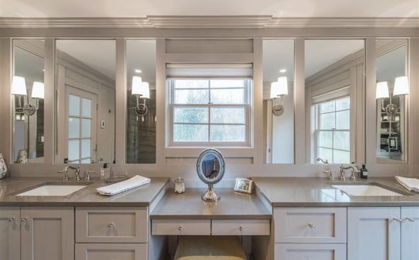 Master bedroom bathroom remodeling ideas - built-in makeup counter