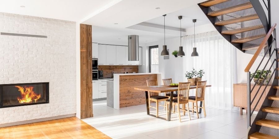 Modern home open floor plan layout