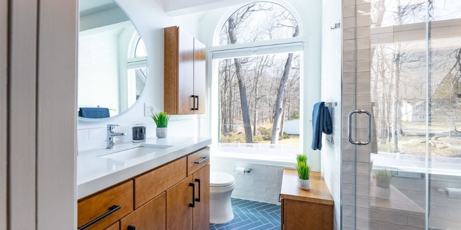 natural light bathroom