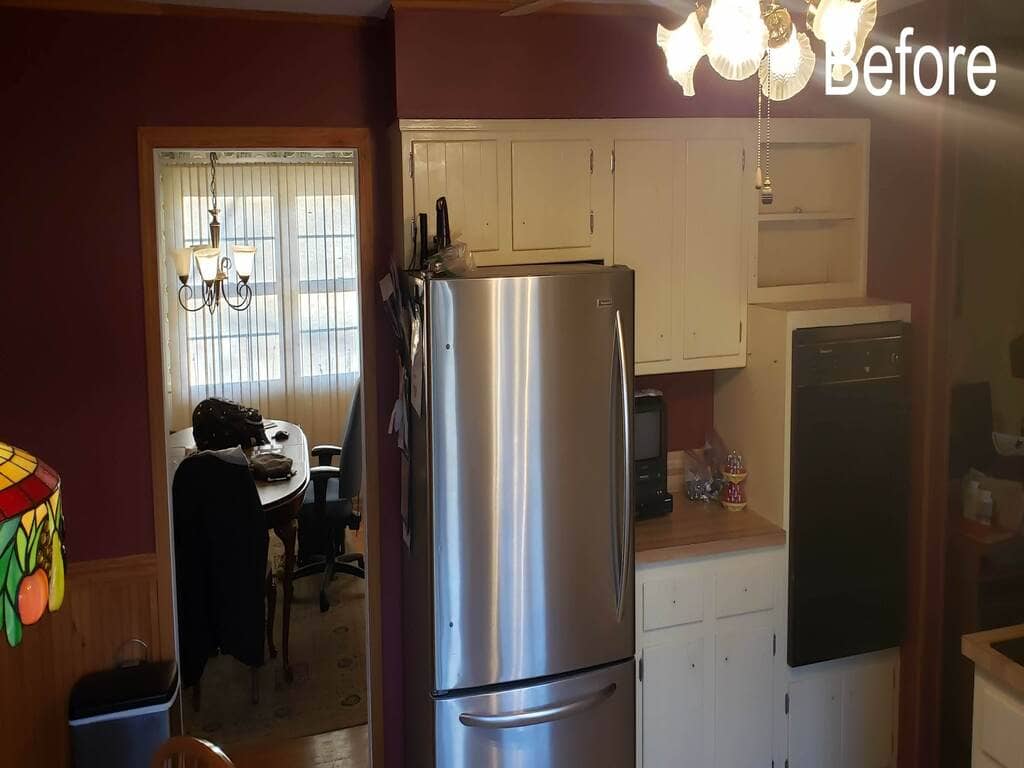 BEFORE White Kitchen Remodel in Randolph NJ renovated by JMC Home Improvement Specialists