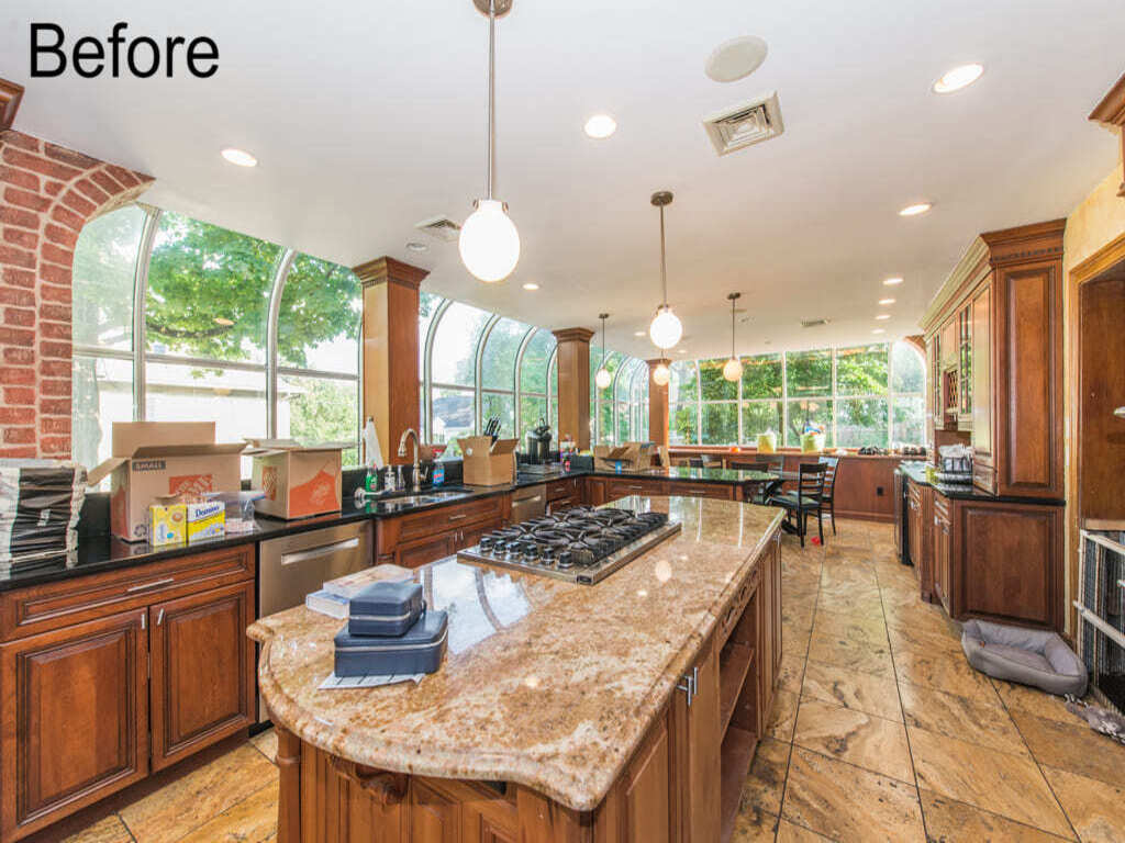 BEFORE White Open Concept Kitchen Remodel in Short Hills by JMC Home Improvement Specialists