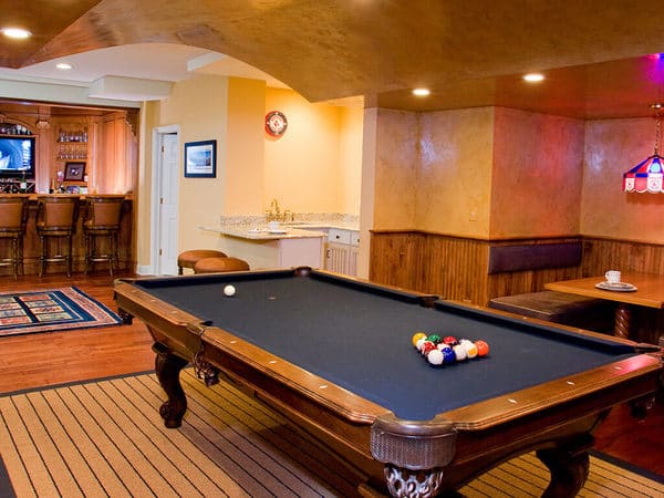 Pub Style Basement Remodel in New Jersey Hangout Area