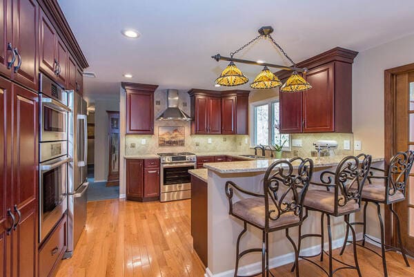 Mohogany Cabinetry in New Jersey Kitchen Renovation