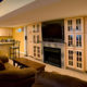 Basement Remodel natural mapel custom entertainment center in Sparta New Jersey JMC Home Improvement Specialists