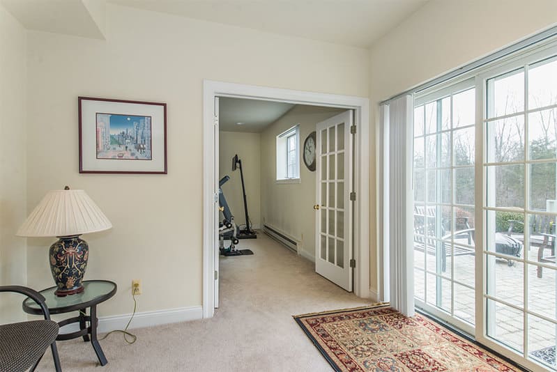 Sliding Glass Door to Patio in Green Township New Jersey Basement Renovation by JMC Home Improvement Specialists