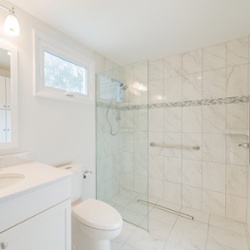 Bright Roll-In Shower