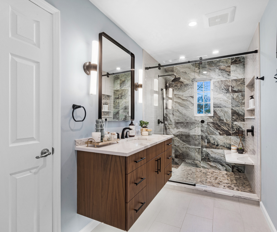 Earthy Bathroom Remodel Montville, NJ