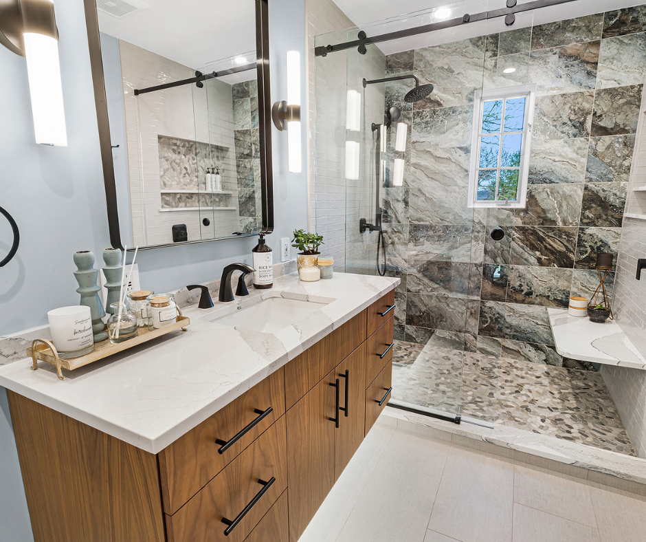 Earthy Bathroom Remodel Montville, NJ