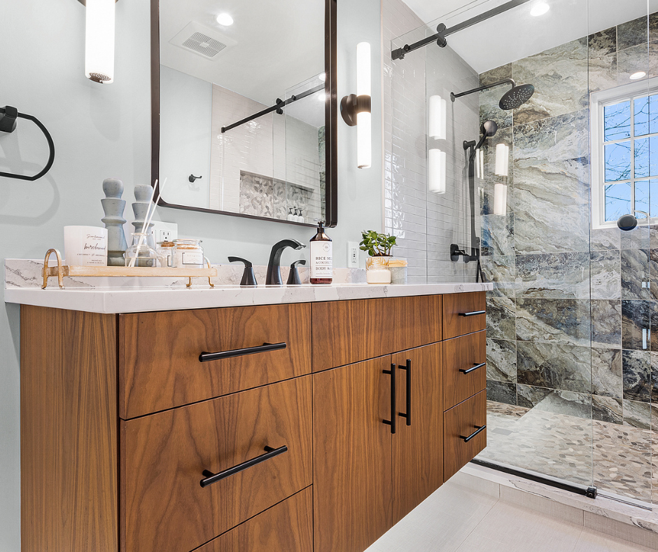 Earthy Bathroom Remodel Montville, NJ