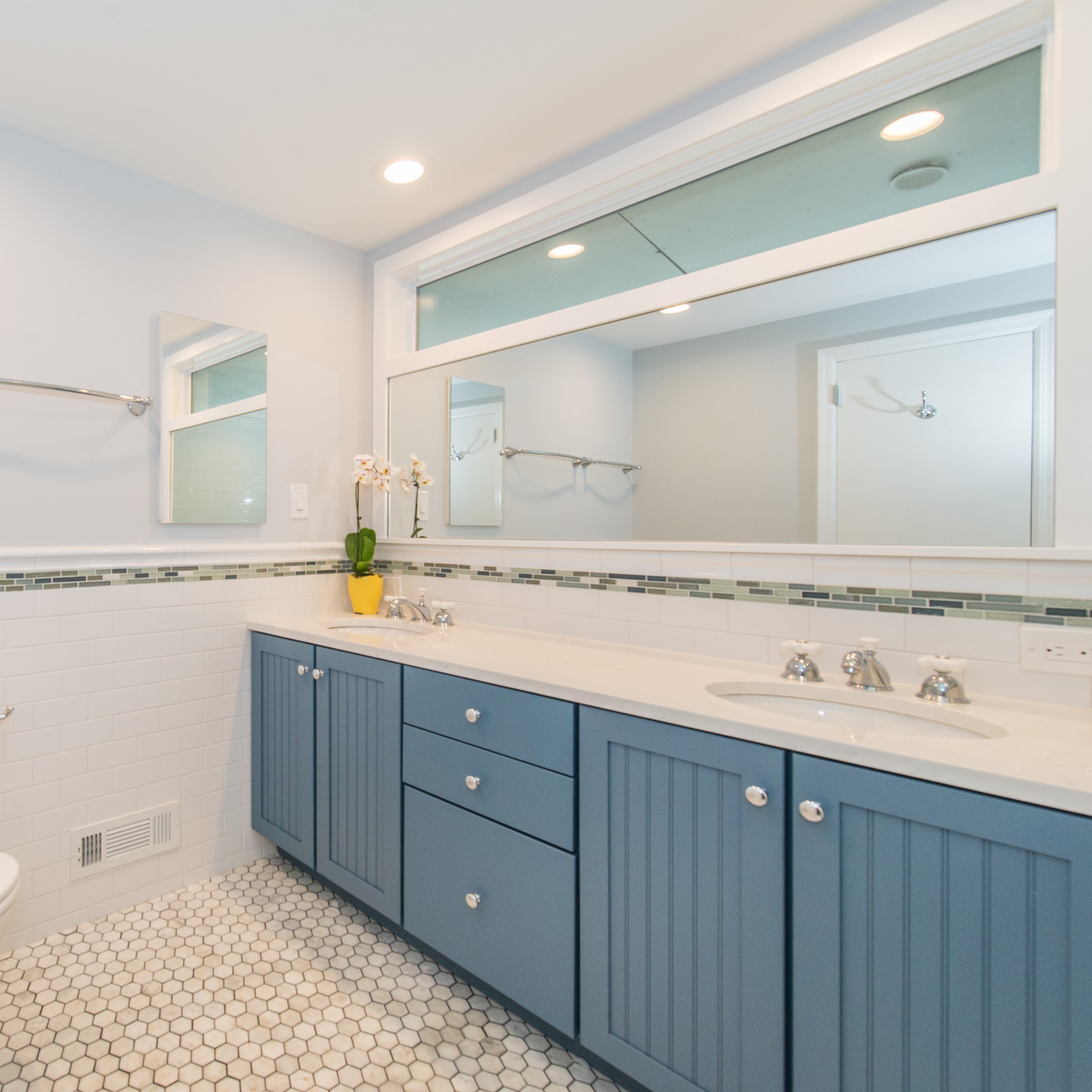 Lake Hopatcong Blue Bathroom Remodel