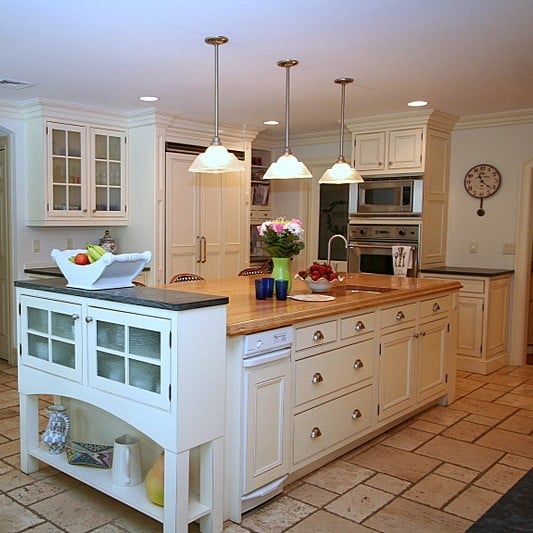 Traditionally Styled Off-White Kitchen in Mt. Lakes