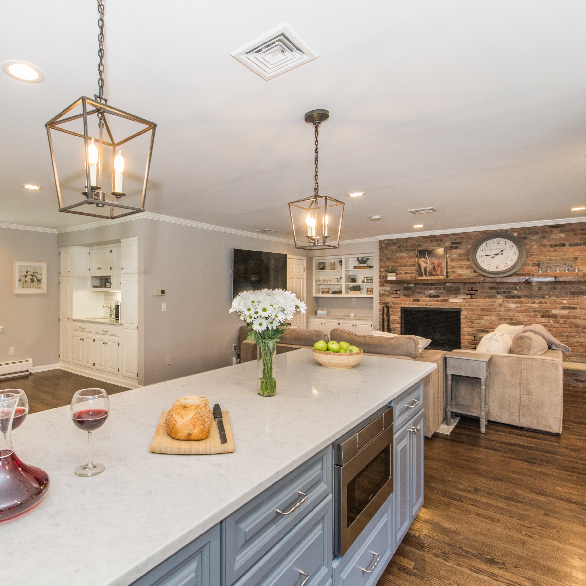 An Open Concept White Kitchen in Denville